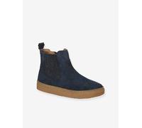 VERTBAUDET Boots enfant fille cuir zippées marine 36