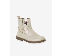 Boots enfant fille cuir zippées or 29