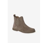 VERTBAUDET Boots cuir fille zippées et élastiquées taupe 31