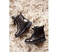 Boots enfant fille vernies synthétique zippées noir imprimé 25