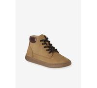 Boots enfant garçon cuir zippées et lacets beige 25