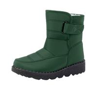 Boots Femme Bottes Fourrure Doublure Chaude Imperméable RandonnéE Bottines Semelle AntidéRapant Chaussures Mousse A MéMoire Chaussures D'Hiver (Green, 44)