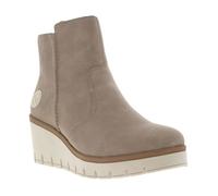 Boots Femme - Marque - Modèle - Talon semi-compensé - Couleur beige - Zip latéral 38