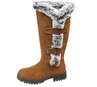 Boots FemmeBottes d'hiver mi-Hautes en Daim doublées pour Femmes adaptées à la Vie Quotidienne Confortables et décontractées parfaites par Temps Froid