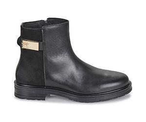 Boots femmes Tommy Hilfiger TH LOGO LEATHER MIX CHELSEA Noir 37