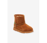 Boots Fourrées Cuir Fille Aldiza Marron 26