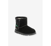 Boots fourrées cuir fille Aldiza noir 30