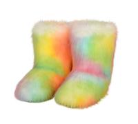 Boots FourréEs Femme-Bottes mi-Mollet en Laine Chaude et colorée pour Femme - Sport d'hiver décontracté et Outdoor parfaites pour la Neige et Les activités Hivernales (36)