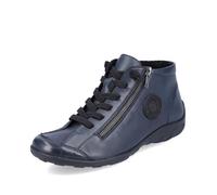 Boots lacets Remonte - Femme - Cuir - Bleu - Talon compensé 2cm 37