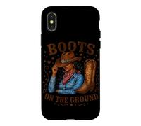 Boots on The Ground Cowboy Boots Cowgirl Afro-américaine Coque pour iPhone X/XS