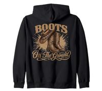 Boots on The Ground Cowboy Boots Rodeo Western Cowgirl Meme Sweat à Capuche