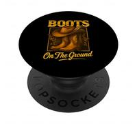 Boots on The Ground Cowboy Boots Western Country Style PopSockets PopGrip Adhésif