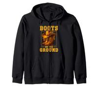 Boots on The Ground Cowboy Boots Western Country Style Sweat à Capuche