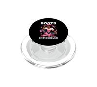 Boots on The Ground Ruban Rose Cowgirl Noir Cancer du Sein PopSockets PopGrip pour MagSafe