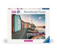 Ravensburger Puzzle 500 pièces – Maisons flottantes à Smögen, Suède – Adultes dès 12 ans