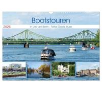 Bootstouren in und um Berlin (Wandkalender 2026 DIN A3 quer), CALVENDO Monatskalender: Berlin und Potsdam vom Wasser aus erleben