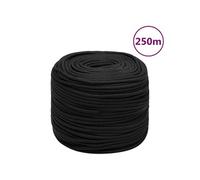 vidaXL Corde de bateau Noir complet 10 mm 250 m polypropylène