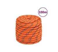 Corde de Bateau Corde de Levage Câble d'Amarrage Ancrage Navire Lignes de Gréement Corde à Linge Orange 18 mm 100 m Polypropylène