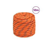 Corde de Bateau Corde de Levage Câble d'Amarrage Ancrage Navire Lignes de Gréement Corde à Linge Orange 18 mm 50 m Polypropylène
