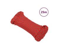 Corde de Bateau Corde de Levage Câble d'Amarrage Ancrage Navire Lignes de Gréement Corde à Linge Rouge 3 mm 25 m Polypropylène