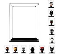 BOOVAX Casque Vitrine pour Lego 75304/75328/75277/76165/75276/75305 - Acrylique Vitrine Présentoir Transparent - Boîte d'Affichage Anti-Poussière pour Figurine (20x20x24cm)
