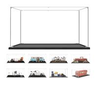 BOOVAX Vitrine pour Lego 10258 10279 10290 10295 10330 10353 21317 21328 - Acrylique Présentoir Transparent pour [Porsche-911/Camper-Van/Bus-Londres/Seinfeld/McLaren-MP4/4] - 38x20x20cm