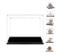 BOOVAX Vitrine pour Lego 10266 21056 75968 75977 76964 10370 - Présentoir en Acrylique Transparente pour [Apollo-11/Taj-Mahal/4 Privet-Drive/Fossiles de Dinosaures/Poinsettia] - 25x25x25cm