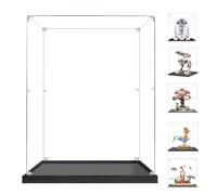 BOOVAX Vitrine pour Lego 75308 75335 21346 43272 21355 - Présentoir Vitrine en Acrylique Transparente pour R2-D2/BD-1/Arbre Généalogique/Heihei/Evolution STEM - 25x25x35cm