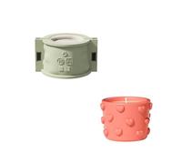 BOOWAN NICOLE Hearts SH1163 Moule à bougie en forme de jarre en béton avec recharge de bougie Jesmonite Bougeoir en plâtre avec couvercle pour cadeaux de bricolage pour la Saint-Valentin