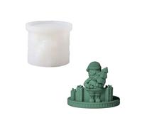 BOOWAN NICOLE Moule à bougie en forme de père Noël, en forme de colonne, rond, en silicone, adapté pour la décoration de Noël