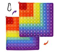 BOOWEN Pop it 20cm Push Popits Bubble Sensory Fidget Toy Silicone Anti-Stress Jouets Popper Stress-Reliever pour Adulte et Enfant