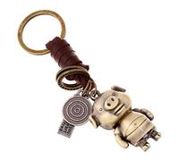 Boowhol-Cartoon animation hommes et femmes cadeaux Alliage cochon en cuir tricot porte-clés boucle sac à dos pendentif