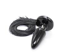 Boowhol Plug Anal en Silicon Flirt Vibrant S&M Anal Butt Plug Masturbation Flirter Queue de Cheval Couple La Profondeur et l'expansion du Plaisir Massage Fouet Houppe