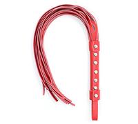 Boowhol Rivet Portable de Cravaches Fouets en Cuir Jeu de Rôle Esclave Jeux de Domination Tools-Idée Cadeau Noël (Rouge)