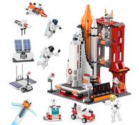 Booyuer Kit de Construction STEM Space Shuttle, Set de Fusée 11-en-1 avec Figurines d'Astronautes & Tour de Contrôle, Cadeau pour Enfants 6-12, Garçons & Filles, Anniversaire & Fêtes, 888 Pièces