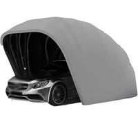 BOOZXCV Abri d'auto Gris en Acier Inoxydable, auvent de Voiture rétractable Pliable, auvent Durable entièrement, Garage Pliant Mobile Longueur 5,9 mètres * Largeur 2,7 mètres * Hauteur 2,45 mètres