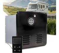 BOOZXCV Chauffe-Eau instantané pour Camping-Car | Chauffe-Eau de 55 000 BTU avec Porte de 38 x 38 cm, 12 V CC, brûleur en Acier Inoxydable et Panneau de Commande Intelligent (Black)