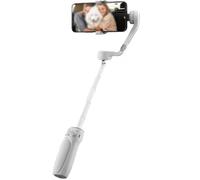 BOOZXCV Stabilisateur pour caméra de téléphone, stabilisateur à 3 Axes avec Tige Extensible de 215 mm, lumière de Remplissage magnétique avec 4 Niveaux de luminosité, Pliable