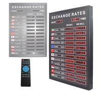 BOOZXCV Tableau d;Affichage électronique des taux de Change à LED, 12 Lignes, avec télécommande et minuterie, Affichage des taux de Change internationaux, pour Les banques