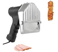 BOOZXCV Trancheuse électrique sans Fil pour Kebab Doner, 80 W, Professionnelle, avec 2 Lames en Acier Inoxydable, épaisseur de Coupe 0-8 mm, pour Restaurants, barbecues et Usage Domestique. (Wired)