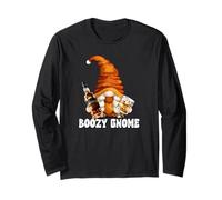 Boozy GNOME for Whiskey Mom and Girls Trip Funny Drinking Manche Longue