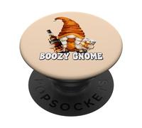 Boozy GNOME for Whiskey Mom and Girls Trip Funny Drinking PopSockets PopGrip Adhésif