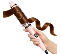 Bopcal Dual Voltage Thermal Brush, 1.5 Inch Heated Round Brush for Blowout Look, Heated Curling Styler with Negative Ions & Ceramic for Volumizing, 6 Temps & Auto Shut-Off, No Damage,Peach Pink
