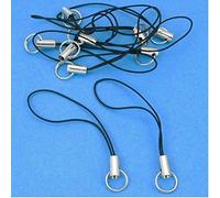 bopely 10pcs Tonalité Argentée Scole Bague Sangle Cellule De Téléphone Charme Charm Cordons Lanyard Téléphone Bague Sangle pour Clé USB Badge Badge Keychain