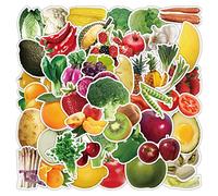 bopely 50 Pcs Fruits Légumes Autocollants Autocollants en Vinyle Imperméables Occureurs pour Bouteille D' Ordinateur Ordinateur Portable Tablet Téléphone À Bagages Vélo De Voiture