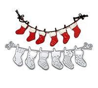 bopely Décorvages De Coupe De Noël De Noël, Chaussettes De Noël Banner Die Cuts Genbosing Pochings Modèle pour Carte Scrapbooking DIY Craft Album Carte Paper Carte Decor