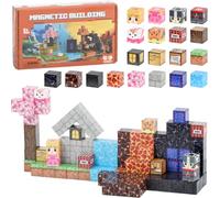 BOPEUY Cube Magnétique, 114 Pièces Blocs de Construction Magnétiques, Construction Magnetique Zombie, Jouet Sensoriel Montessori à Empiler, Block Éducatif, Cadeau pour Garçons et Filles dès 14+