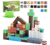 BOPEUY Cube Magnétique,150pcs Blocs de Construction Magnétiques, Blocs de Construction Magnétiques Animaux et Ferme, Kit Sensoriel Montessori à Empiler,Éducatif Cadeau pour Garçons et Filles dès 14+