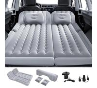 BOPLIFE Matelas pneumatique pour voiture SUV Matelas de camping avec oreiller de voyage, Piquet à pied, pompe à air, matelas gonflable pour voiture Gris