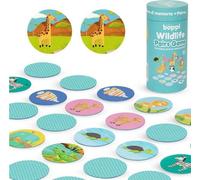 boppi Jeu de mémoire - Jeu pour jeunes enfants Animaux sauvages Jouet captivant Jeu de mémoire pédagogique Montessori